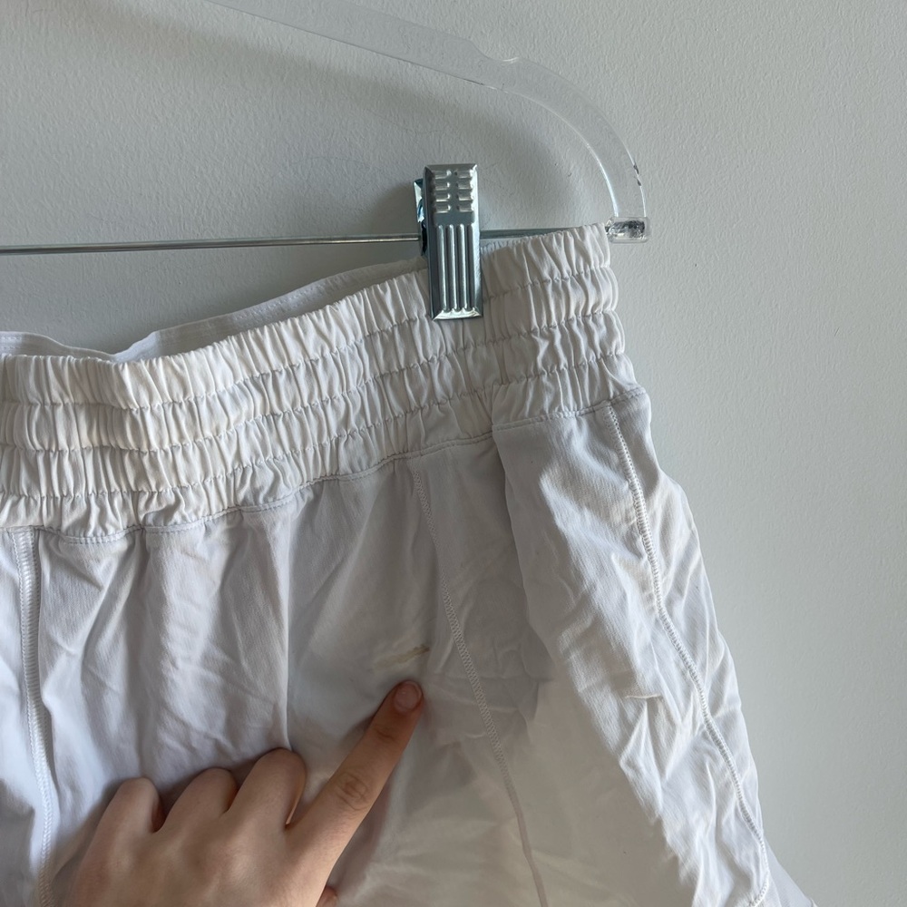 Lululemon Hotty Hot White Athletic Running Shorts - Picture 4 of 7